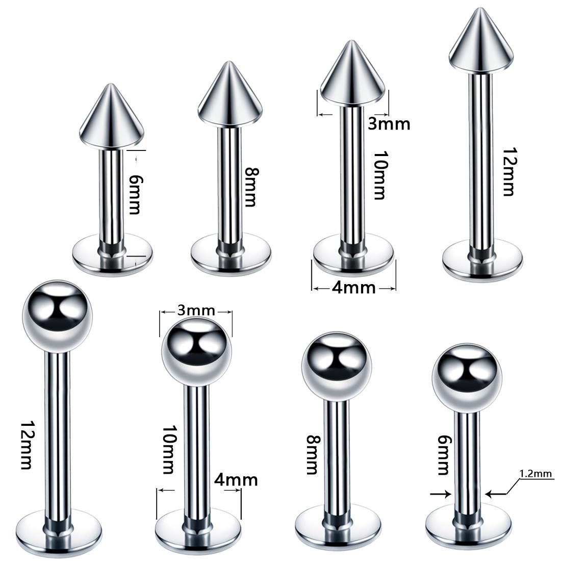 Fashion Geometric Stainless Steel Polishing Lip Stud display picture 3