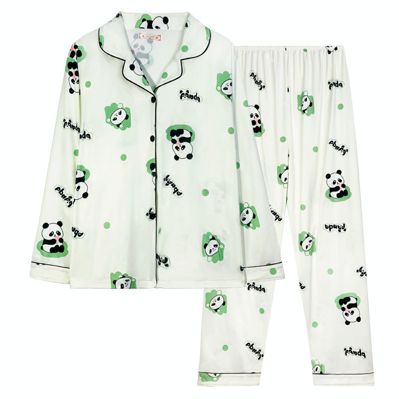 [팬더] 구름면 잠옷 여성들의 봄 · 가을 · 겨울 긴소매 바지 세트 · 여름 여성은 홈 옷을 입을 수 있다