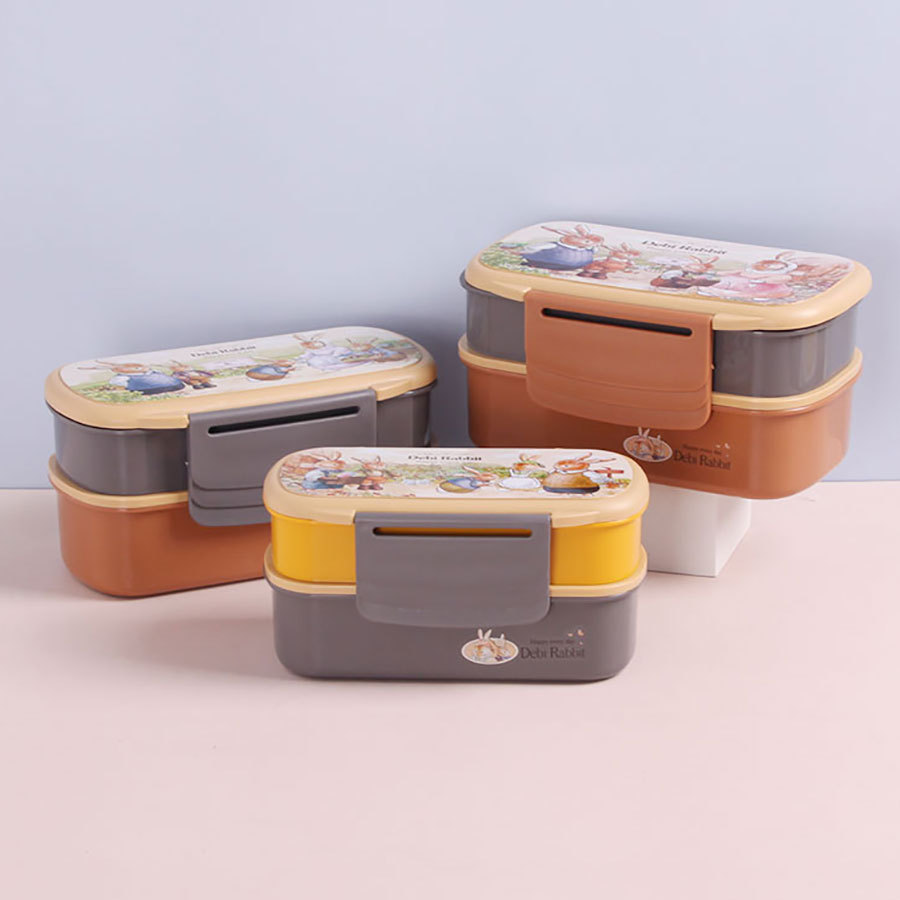 Japanese-Style Kidsren's Fruit Box Portable Out-And-Out Lunch Box Primary School Students Separated Fruit Box Baby Crisper Lunch Box