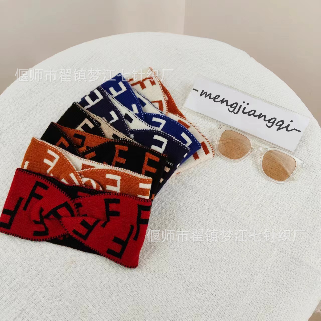 韓版復古字母髮帶法式氣質拼接交叉頭箍網紅百搭髮帶超仙頭飾條紋