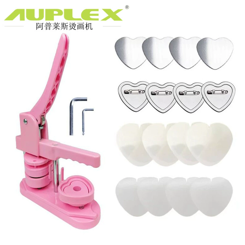 Набор для изготовления значков в форме сердца: новая машина для производства значков, оборудование для производства значков, ручной пресс для значков и брошей для школьных карт, DIY