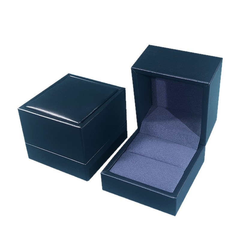 Azul marino piel de oveja caja de joyería de cuero de la pu joyería de moda embalaje caja de regalo caja de joyería ventas directas de la fábrica