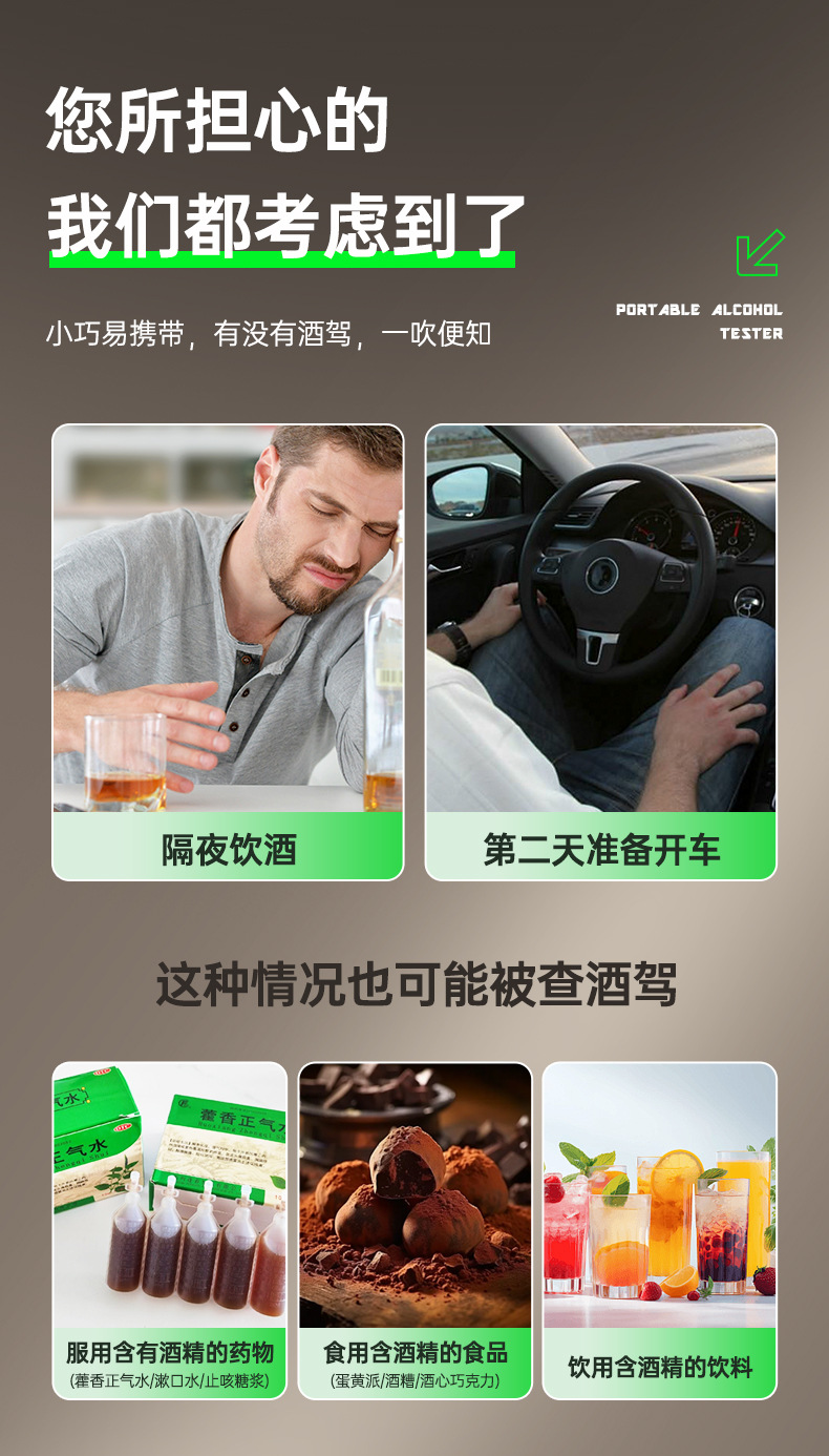 Alcohol Tester, Air Blowing Type Detector, Special Alcohol Testing Instrument for Drinking, Household High-Precision Alcohol Tester for Checking Drunk Driving