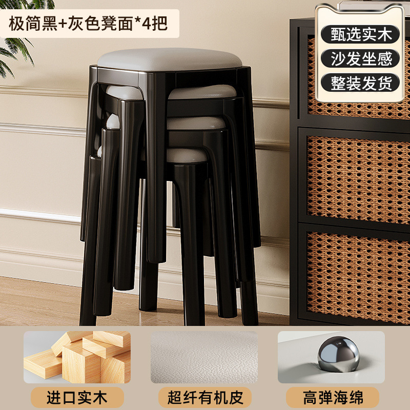 Silla de comedor de madera maciza medieval, mesa y silla de comedor de paquete suave, taburete cuadrado para el hogar, taburete de té de tamaño pequeño, banco, silla italiana apilable