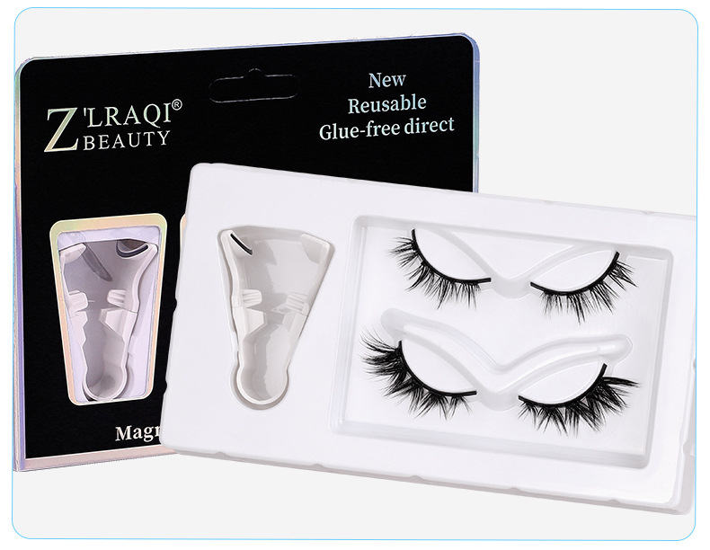 Cross-border European and American magnetic false eyelash, glue-free thick one-piece magnetic eyelash, magnetic eyelash two-pair set undefined