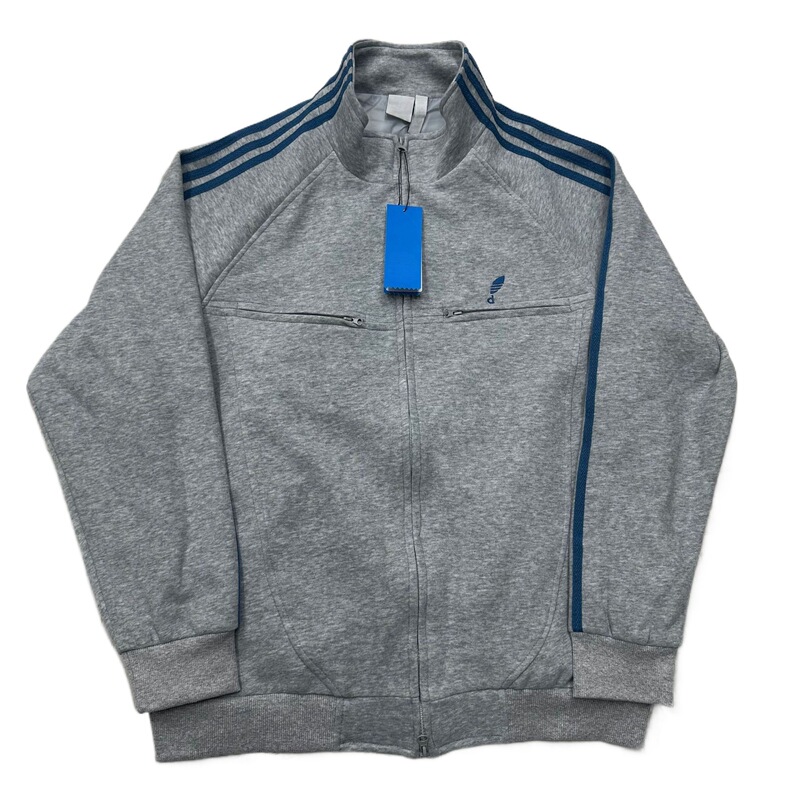 Ad Brand Cross-Border Classic Clover Retro Stand Collar Zip-Up Sweatshirt with Embroidered Sleeves and Three Stripes Cardigan Sweatshirt Ins