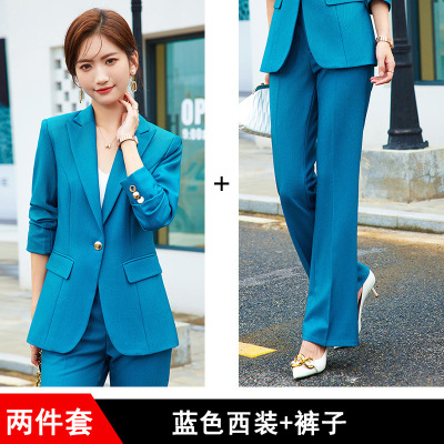 2022秋冬新款职业装女套装气质修身白领制服酒店售楼客服工作服女
