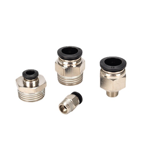 Factory Direct Supply External Thread Straight Tubing Fitting PC8-02/10-04 Pneumatic Quick Coupler Brass Fitting
