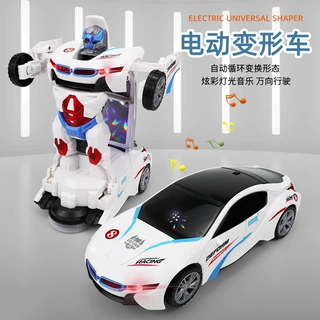 跨境儿童电动万向变形警车男孩玩具0-6岁宝益智声光汽车玩具批发