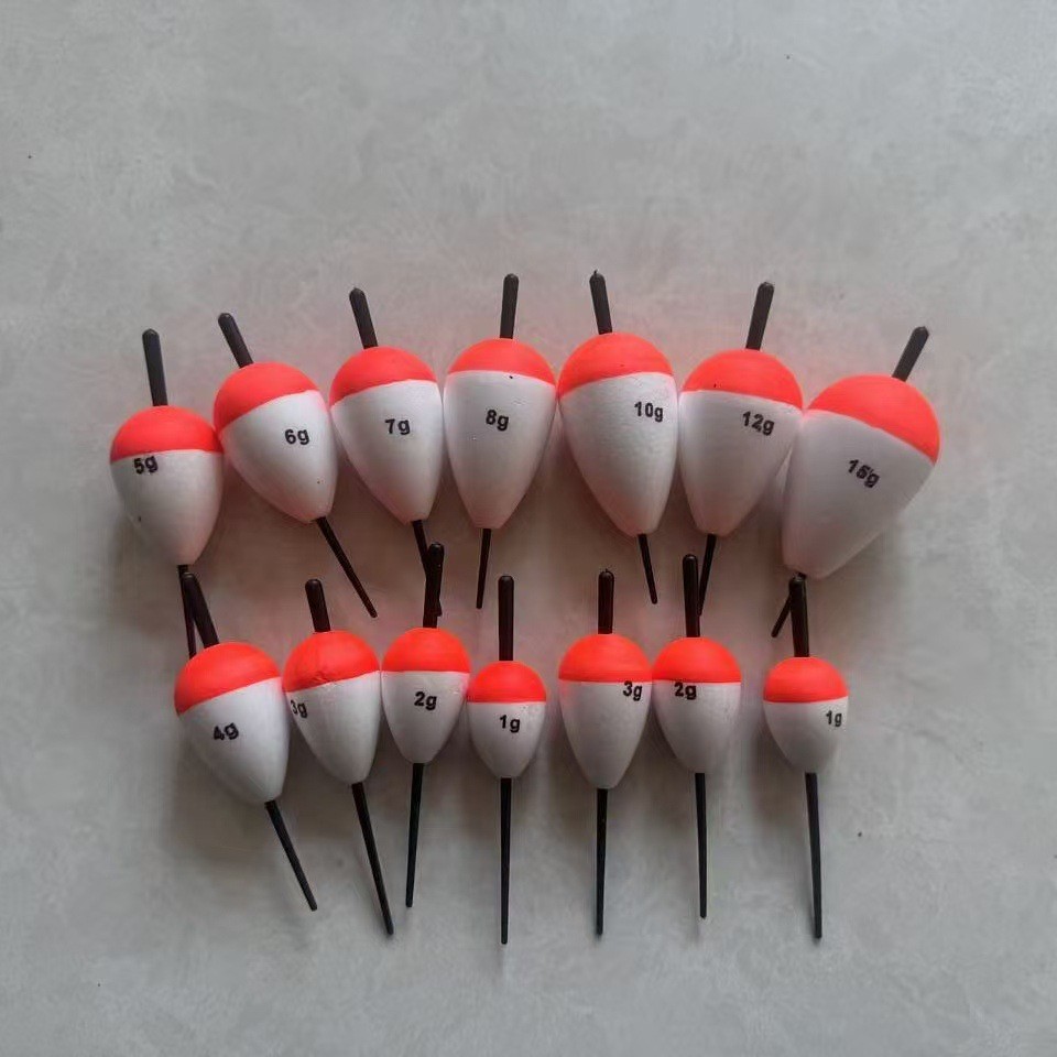 Cross-Border Foam Fishing Floats, Hard Foam Floats with a Line through the Middle, Big Belly Floats, Sea Fishing Floats, Solid Core Through-Hole Big Belly Long-Casting Fishing Floats