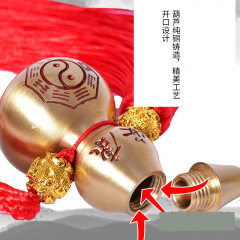 黃銅葫蘆掛件小號純銅開蓋空心廠家批發汽車掛飾福祿開口八卦葫蘆