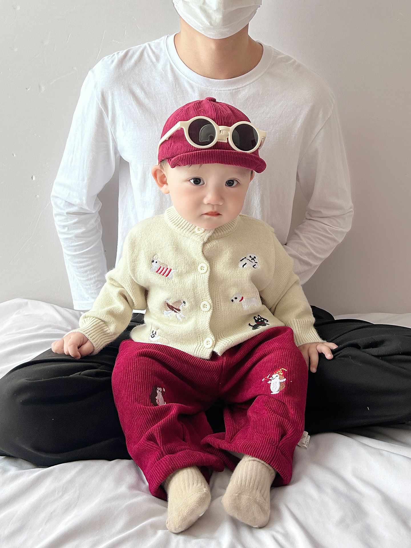 Bebé otoño invierno grueso ropa de escalada nuevo estilo coreano para niños y niñas Jacquard camiseta de punto lindo bebé abrigo camiseta