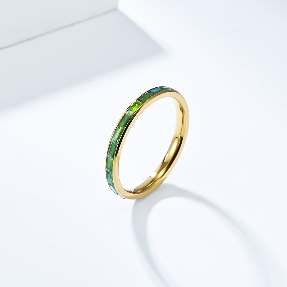 Minimalist Diamond Ring For Women Titanium Steel Elegant Accessory_voghion.com