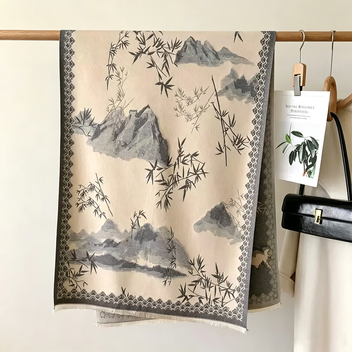 水墨山水-灰色 / 70*180cm