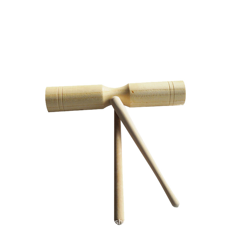 Venta al por mayor Orff instrumento musical en forma de pez de madera arena cubo Clapper tubo de doble sonido instrumento musical de un solo sonido barril