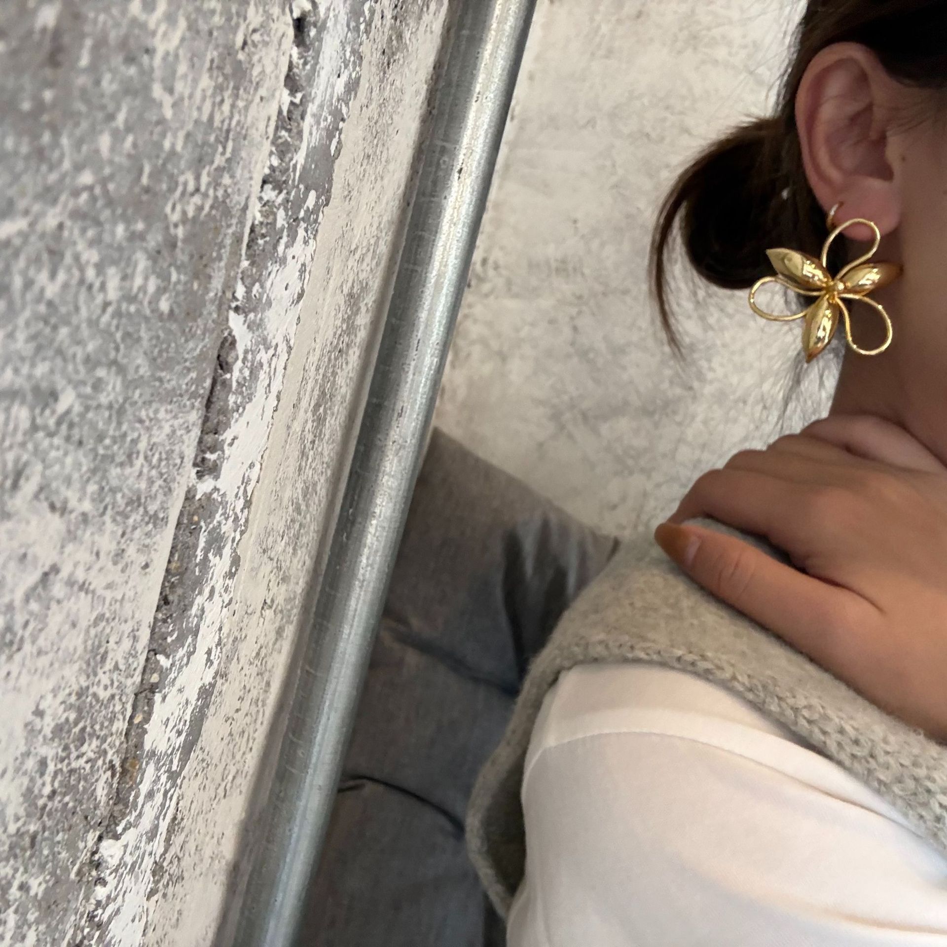 Ear Studs Classification 1 Pair Simple Style Classic Style Flower Plating Copper Ear Studs