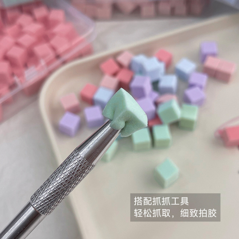 新しいマニキュアミニ豆腐ブロック特殊スポンジスクラッチクリップペンセット繊細なグラデーションスマッジブラッシュ|undefined