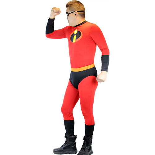 Superman Total Recall 2 Father Tight Suit Cosplay Bob Halloween Costume Elastic Lycra