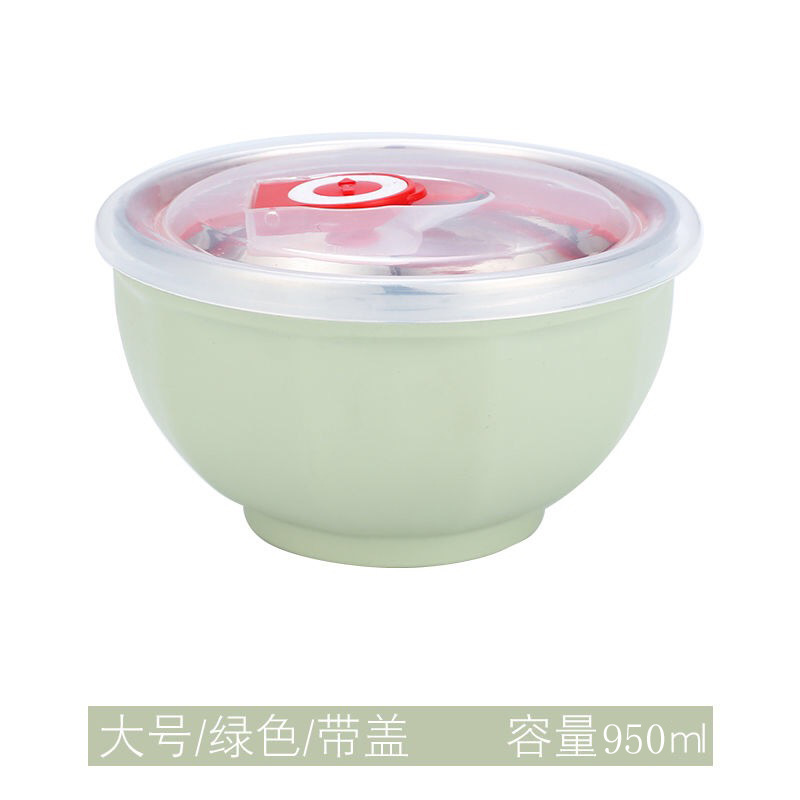 304 tazón de arroz de acero inoxidable de gran capacidad tazón de arroz kindergarten fábrica de aislamiento térmico tazón resistente a la caída de alto valor de color Estilo nórdico tazón