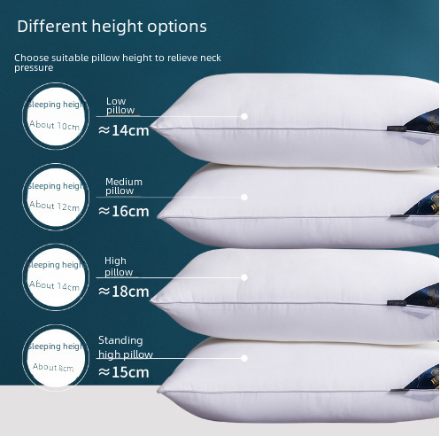 A pair of non-sag pillow from Hilton five-star hotel, cervical support featherdown pillow core, factory wholesale