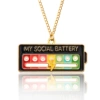 Social electricity volume black necklace