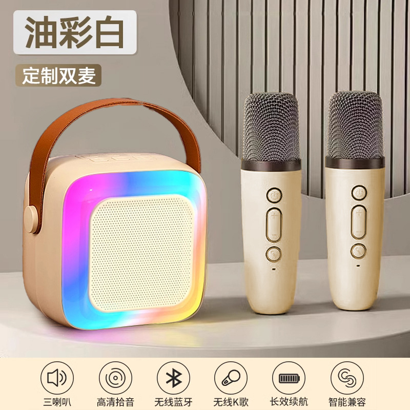 Nuevo micrófono bluetooth altavoz sonido k canciones inalámbricas todo en uno KTV familia conjunto de niños cantando tarjeta de sonido inteligente
