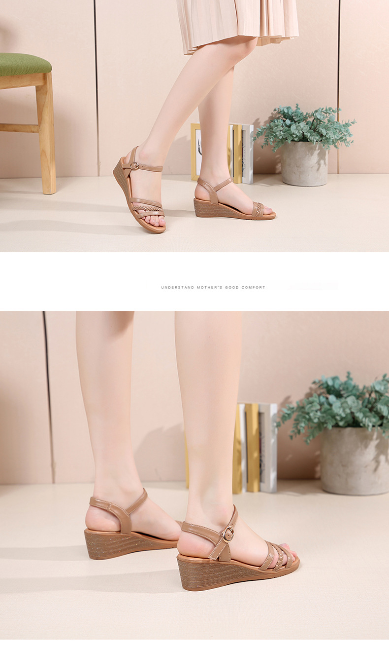 Sandal nữ đế xuồng da thật, quai chữ V đơn giản, đế mềm thoải mái — Trắng be chi tiết 10
