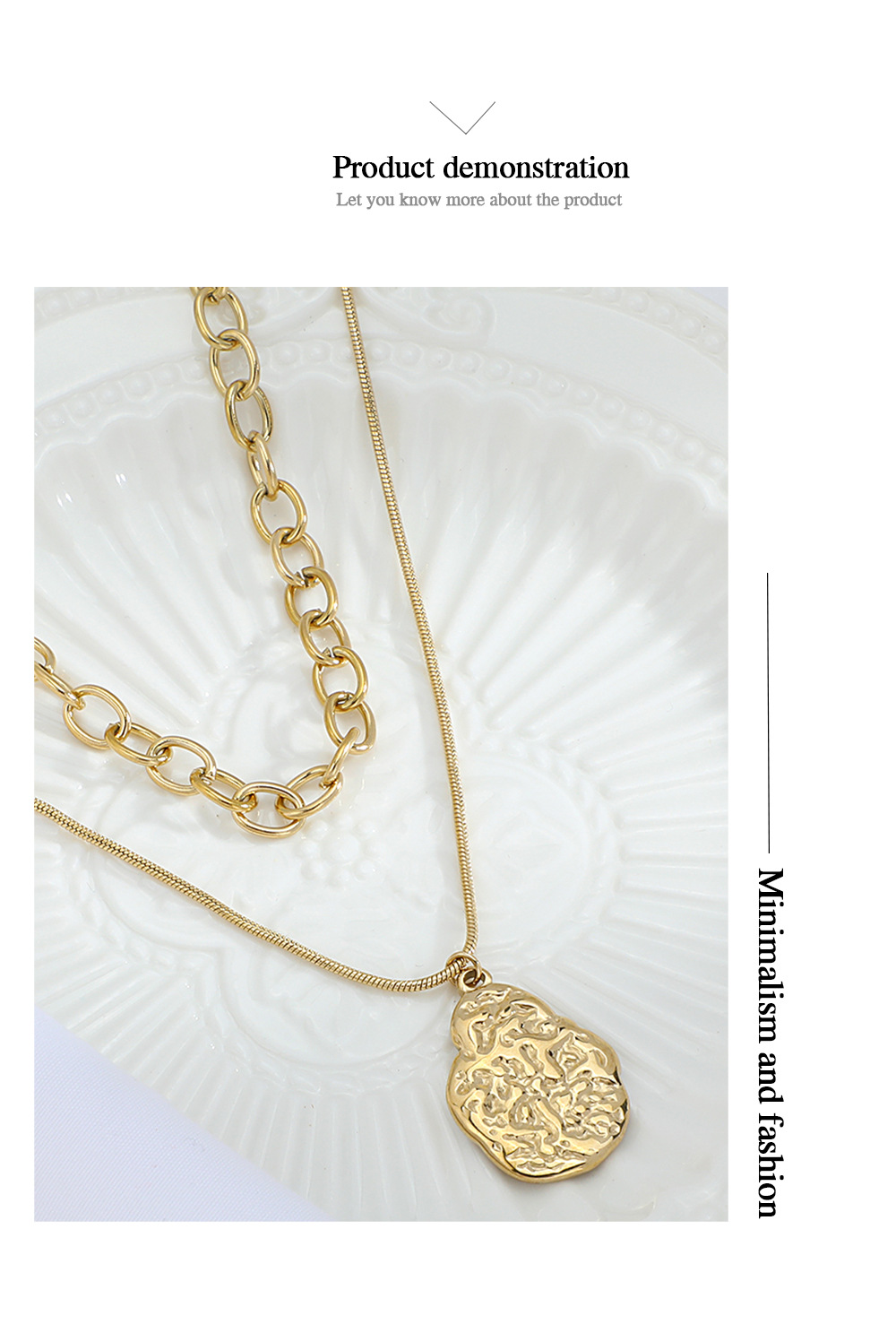 Geometric  Style Stainless Steel Titanium Steel Pendant Necklace Wholesale display picture 4