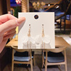 Earrings, small design fashionable silver needle, wholesale, simple and elegant design, trend of season