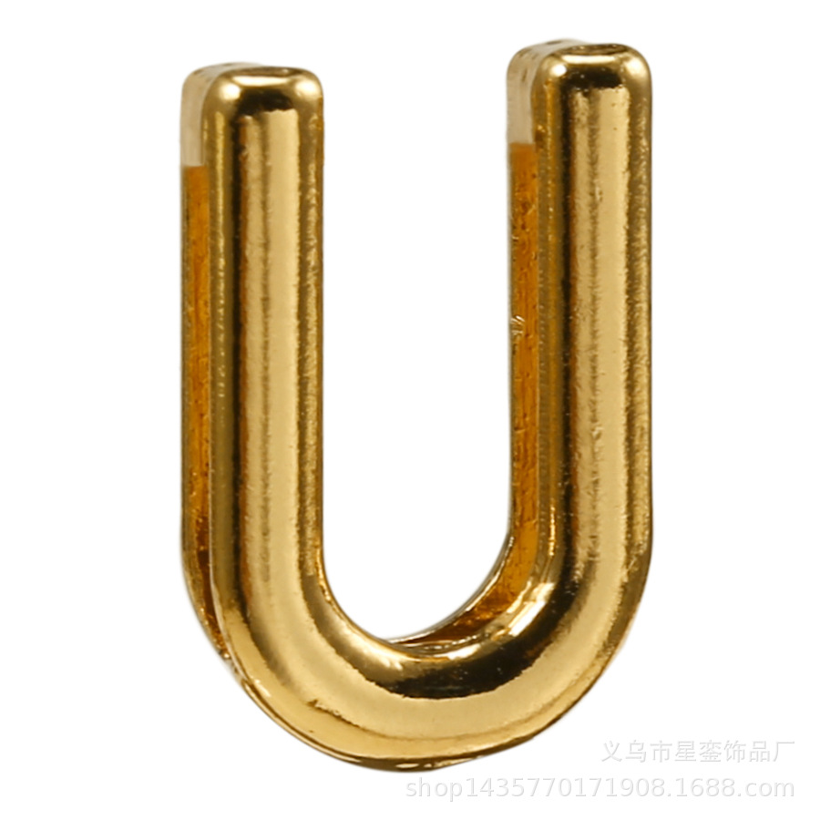 2*10mm長方形の穴の金色のアルファベットのビーズのネットの身の回りの腕時計のブレスレットのdiyの名前のばらの部品