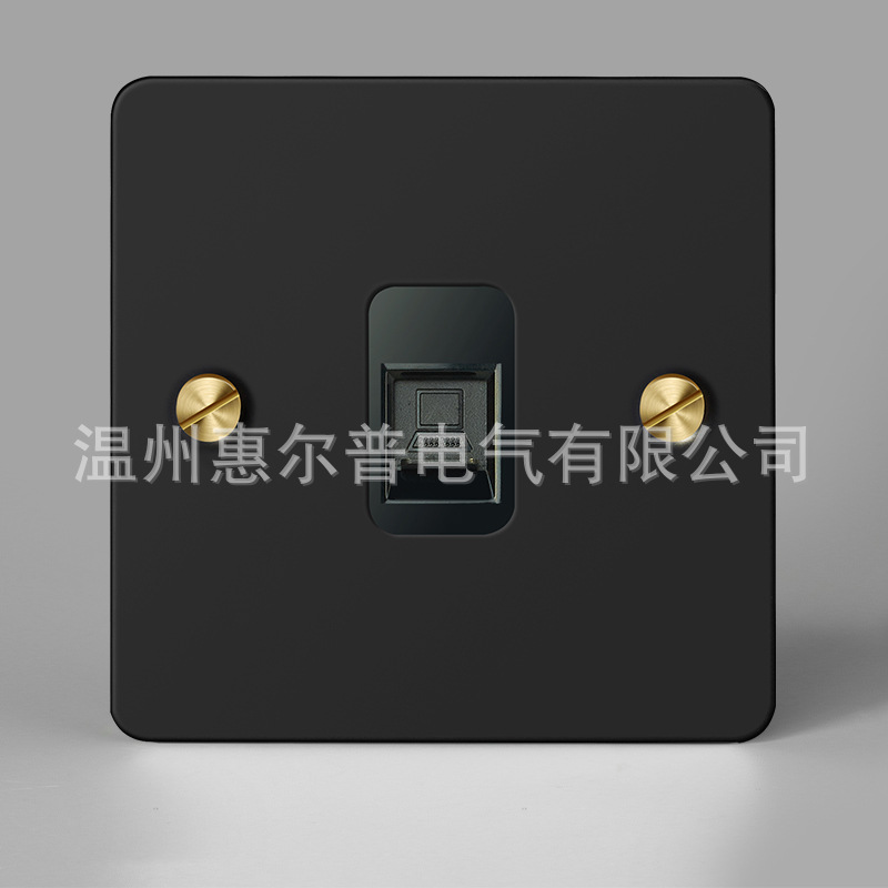 Mounted black retro switch key, light panel stainless steel