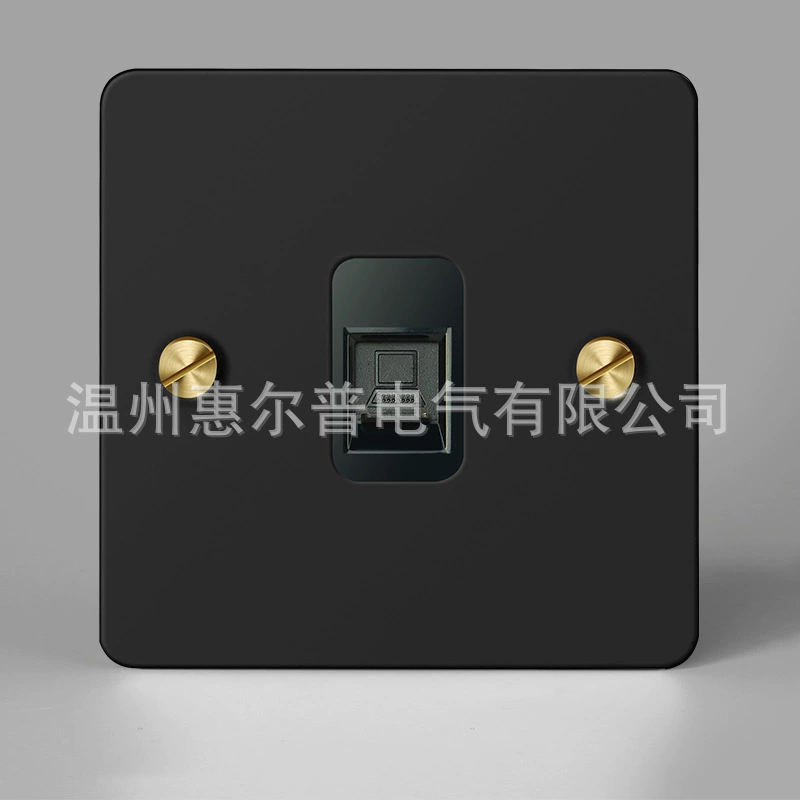 Mounted black retro switch key, light panel stainless steel