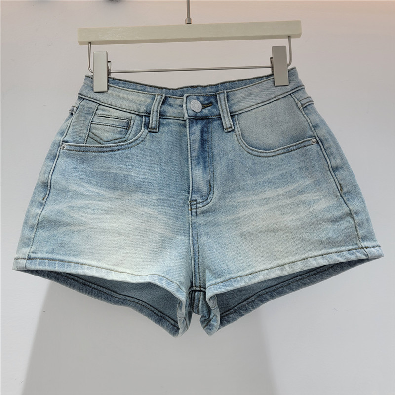 Pantalones Cortos de Mezclilla de Cintura Alta y Pierna Ancha para Mujer