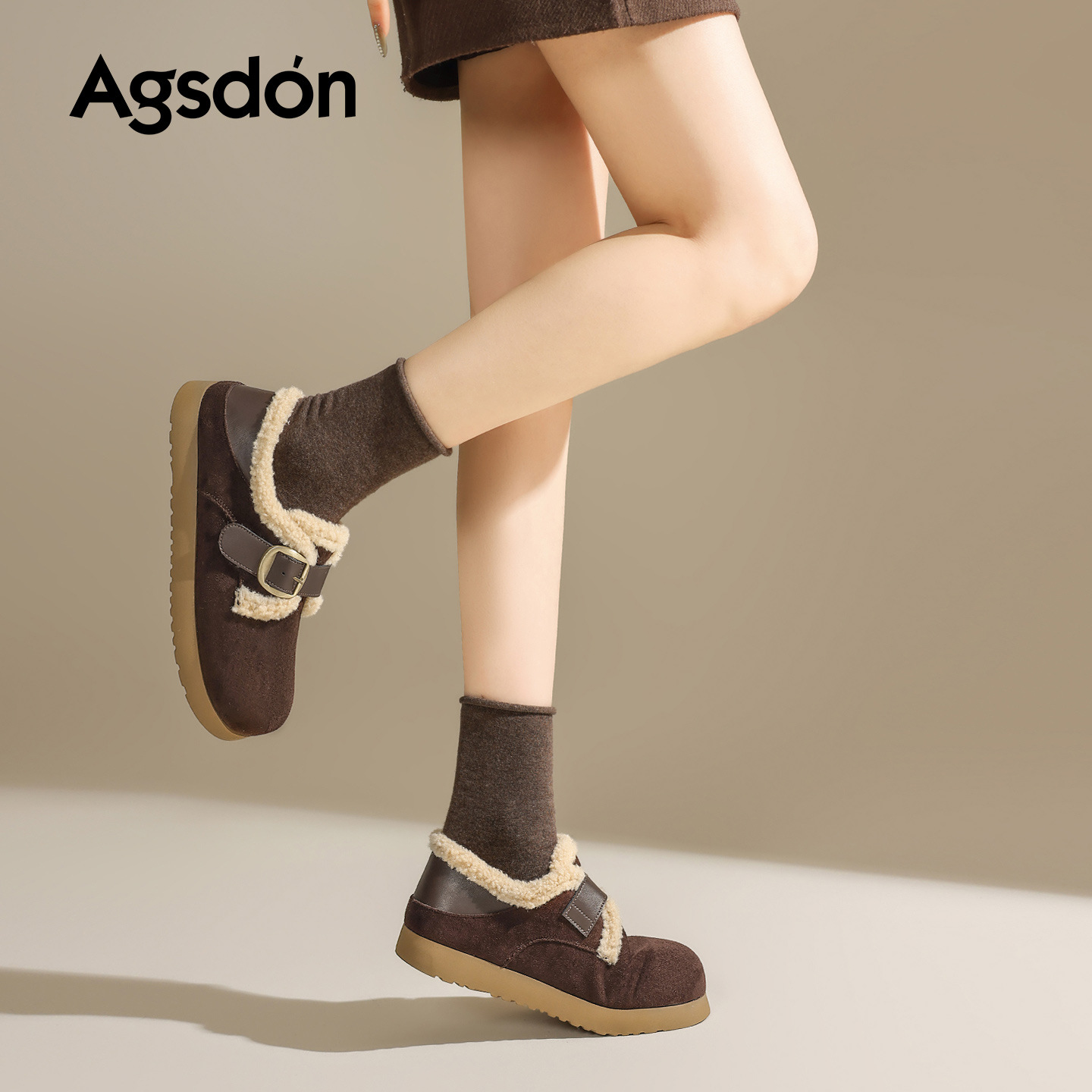 Augusto Lion Deng Xiaoping Boccans mujeres 2025 nuevo invierno todo incluido botas de nieve retro al aire libre con suela gruesa