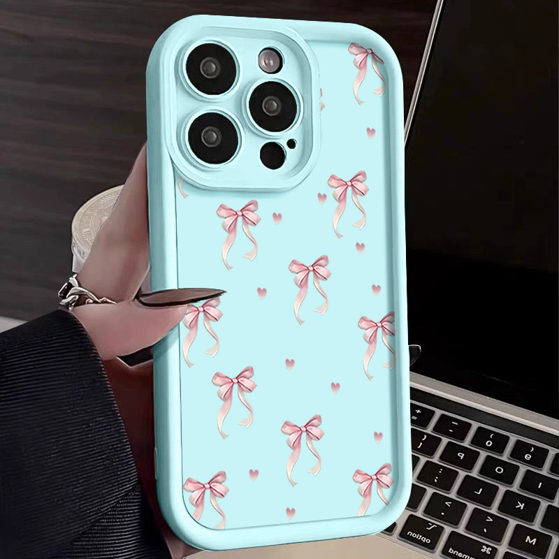 Apple, совместимый фуксия iPhone17 Pro, чехол для телефона с бантом, защитный iPhone 13, iphone, падение защита