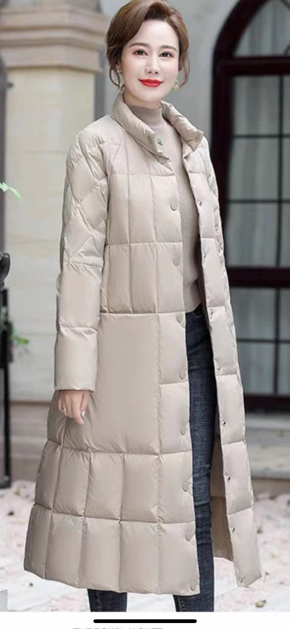 厂家直售】妈妈装羽绒服女冬中长款2022年新款洋气中年冬装外套