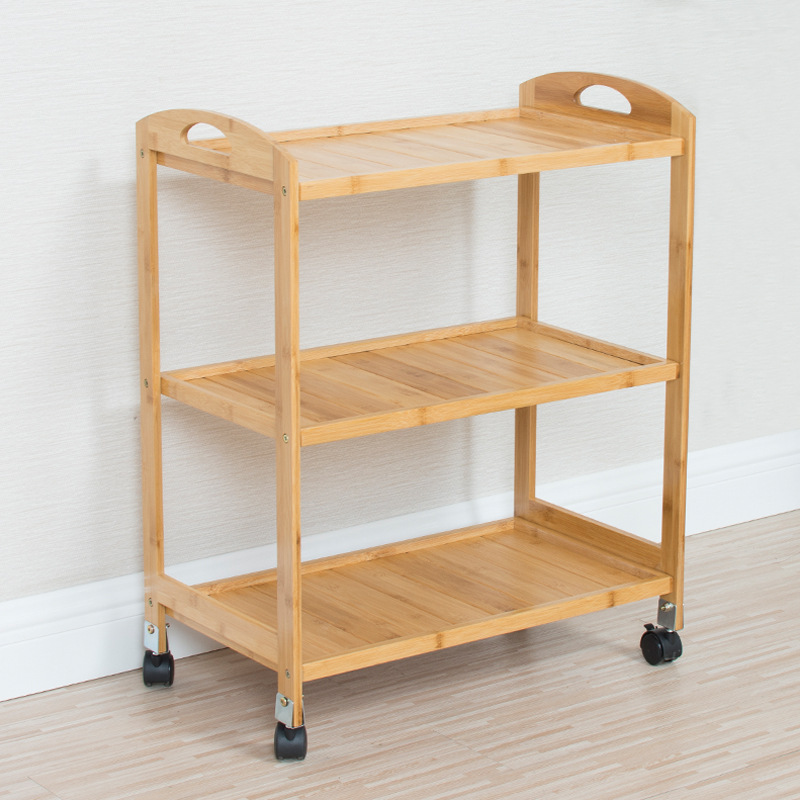 All Bamboo Waterproof Beauty Hair Salon Cart Beauty Salon Hand Cart Tool Cart Salon Hotel Restaurant Hot Pot Restaurant Use