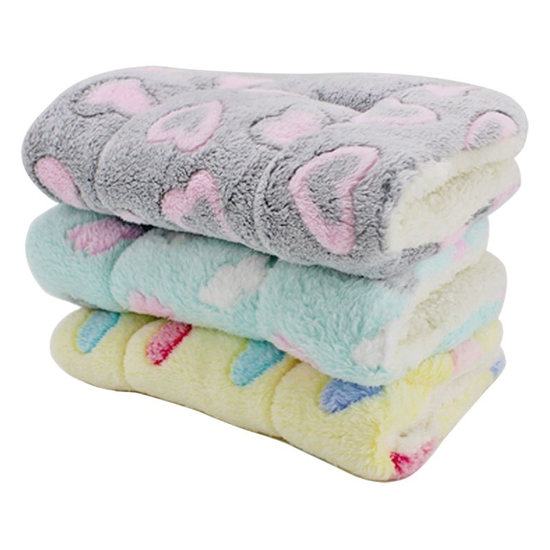 Estera del animal doméstico espesado invierno cálido gato perro de dibujos animados estera Para Dormir franela manta fábrica al por mayor