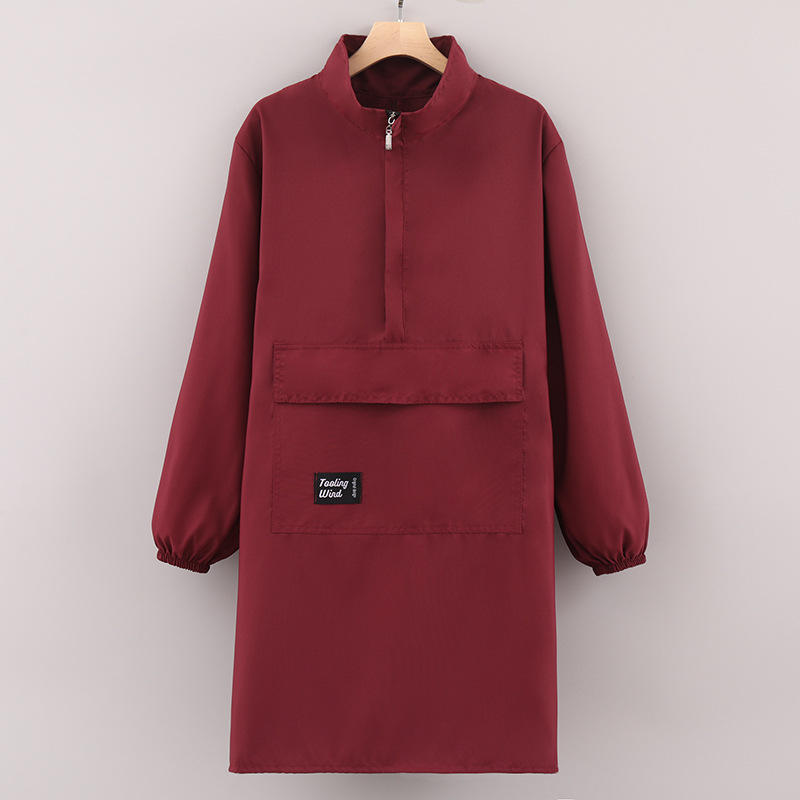 Nuevo delantal impermeable, abrigo de manga larga, ropa de trabajo de logo de peluquería de cocina simple y alargada