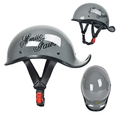Women, Retro Lightweight Cruising Helmet, Motorcycle Safety Supplies - bright-gray-letters-mhead-circumference-55-56cm