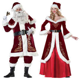 圣诞节 礼物圣诞服装套装 成人男女加厚圣诞演出礼服圣诞老人服装