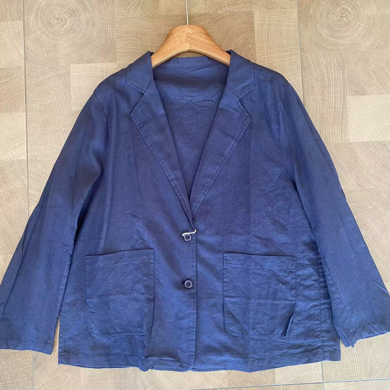 Retro Artistic Cotton-linen Blazer, New Autumn Japanese Style, Loose Casual Slim-fit Versatile Niche Women's Suit Jacket_ecoleips.com