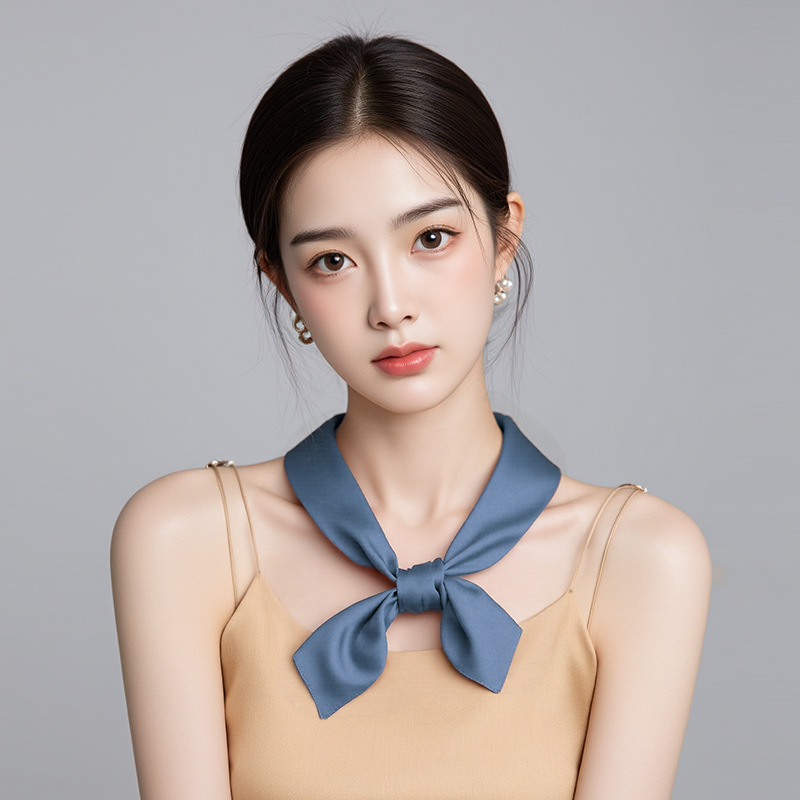 Primavera y verano de color sólido 70 bufandas cuadradas bufandas de seda de moda bufandas de mujer minimalistas bufandas profesionales bufandas