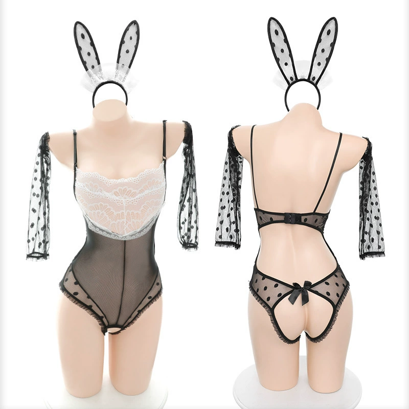 霏慕 Cute bunny girl with open crotch hot naked butt jumpsuit set without taking off 6988 sexy lingerie uniform temptation
