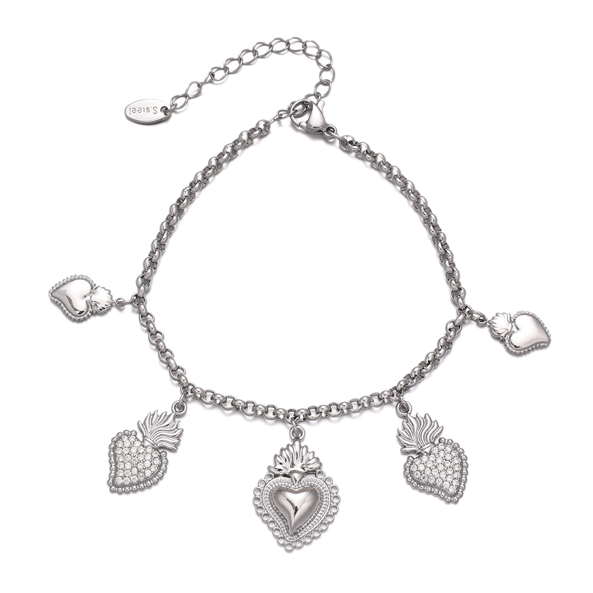 Tiana Europa y los Estados Unidos transfronterizos collar de amor de acero inoxidable nicho universal colgante de diamante de corazón de melocotón no se desvanece joyas