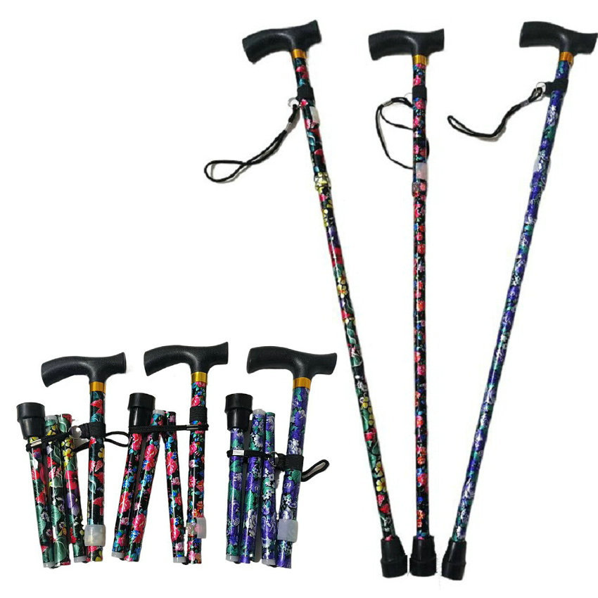 Wholesale aluminum alloy folding cane telescopic elderly anti -slip…