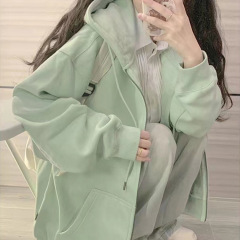 山东即墨卫衣春日莫兰迪色穿搭开春bm外套女款2025新款显瘦外套