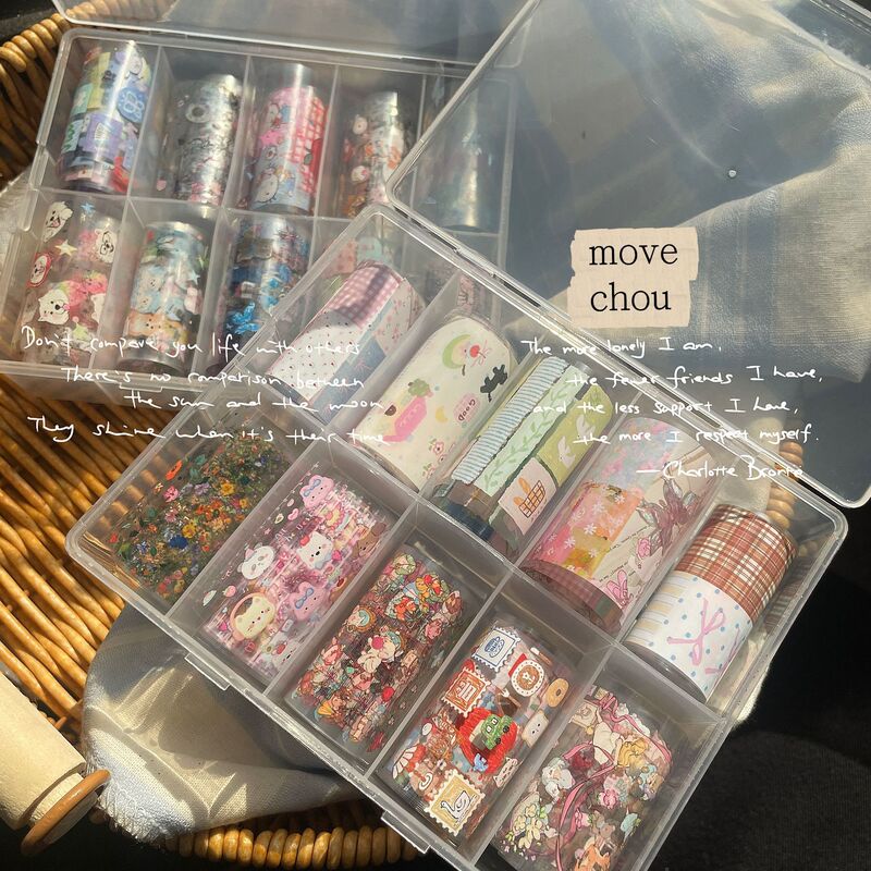 Han Feng Ins Hand-painted Graffiti Style Nail Art Transfer Paper Patchwork Floral kitty Art Wear Armor Cute Illustration