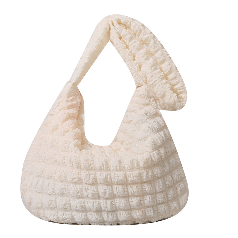 Coreano ins pliegue nubes bolsa de tote marea de gran capacidad suave mochila para chicas bolsas de soplado simple de color sólido