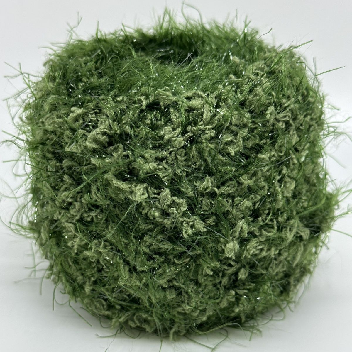 苔藓地毯diy材料包绿色长毛带亮片圣诞树绿配线柔软不扎100g毛线